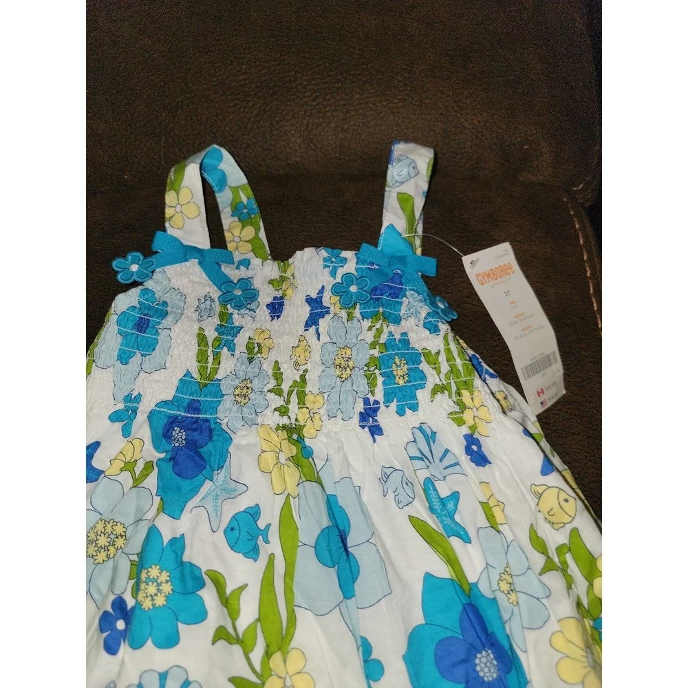 Gymboree sea splash‎ fish floral dress size 2t nwt
